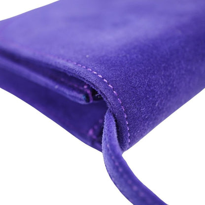 Hermes Vintage Dobris Shoulder Clutch Bag Purple 0S Engraved Suede 0058hermes