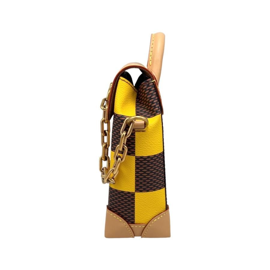Louis Vuitton Shoulder Bag Nano Steamer N40536 Damier Pop Canvas Yellow Brown