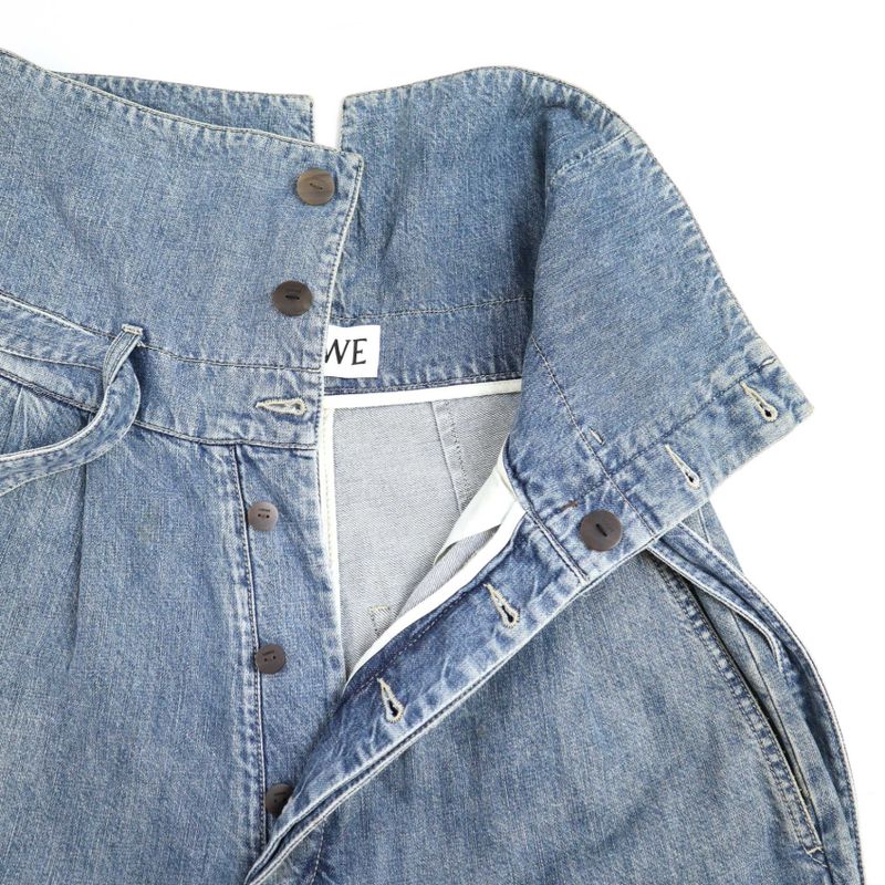 Loewe High Waisted Belted Denim Pants S2292010ib Indigo 36