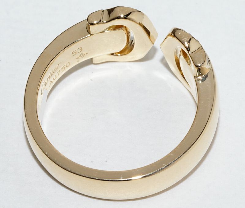 Cartier Ring 18K Yellow Gold 30p(015ct) 2C Bouclece Ring With Diamonds