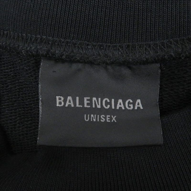 Balenciaga 22AW 697869 Back Logo Embroidery Oversized Sweatshirt Black XXS