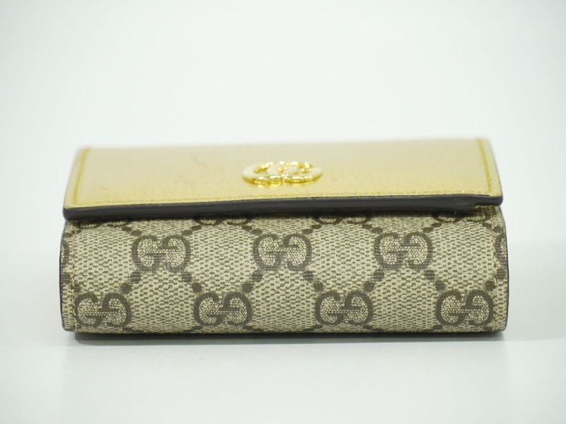 Authentic Gucci GG Marmont GG Supreme Leather Bifold Fold Wallet Compact Wallet