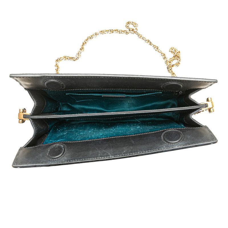 Gucci GG Velvet Ophidia Medium Chain Shoulder Bag 503877 Black Leather Suede