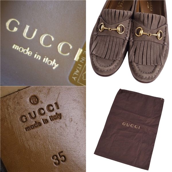 Gucci Loafers Moccasins Quilted Horsebit Suede