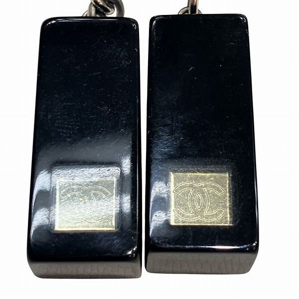 Chanel Earrings Coco Mark Mirror Black Gold Silver 01P Brand Accessories