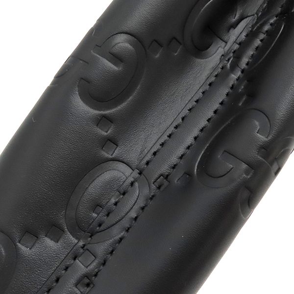 Gucci 2way Bag GG Super Mini Bag Leather Black Gold Hardware Black Handbag