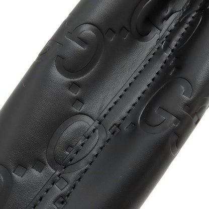 Gucci 2way Bag GG Super Mini Bag Leather Black Gold Hardware Black Handbag