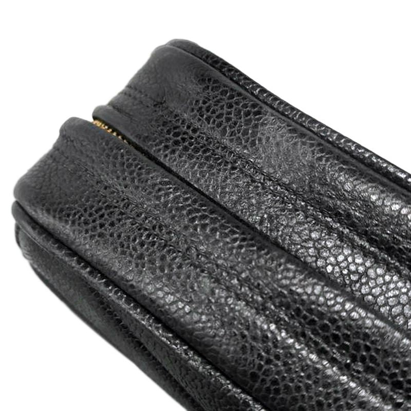 Chanel Coco Mark Chevron V-stitch Shoulder Bag In Black Caviar Skin