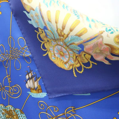 Hermes 90 Voiles De Lumiere Sailing Ship Of Light Blue Ship Silk Scarf Box