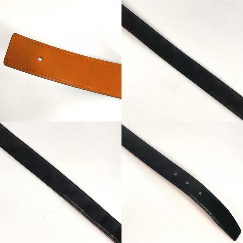 Hermes Belt H Belt Logo Leather Black