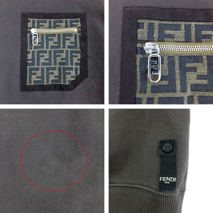 Fendi Sweat 12cpf-23-899 Size M Brown Cotton Pocket Silver-hardware