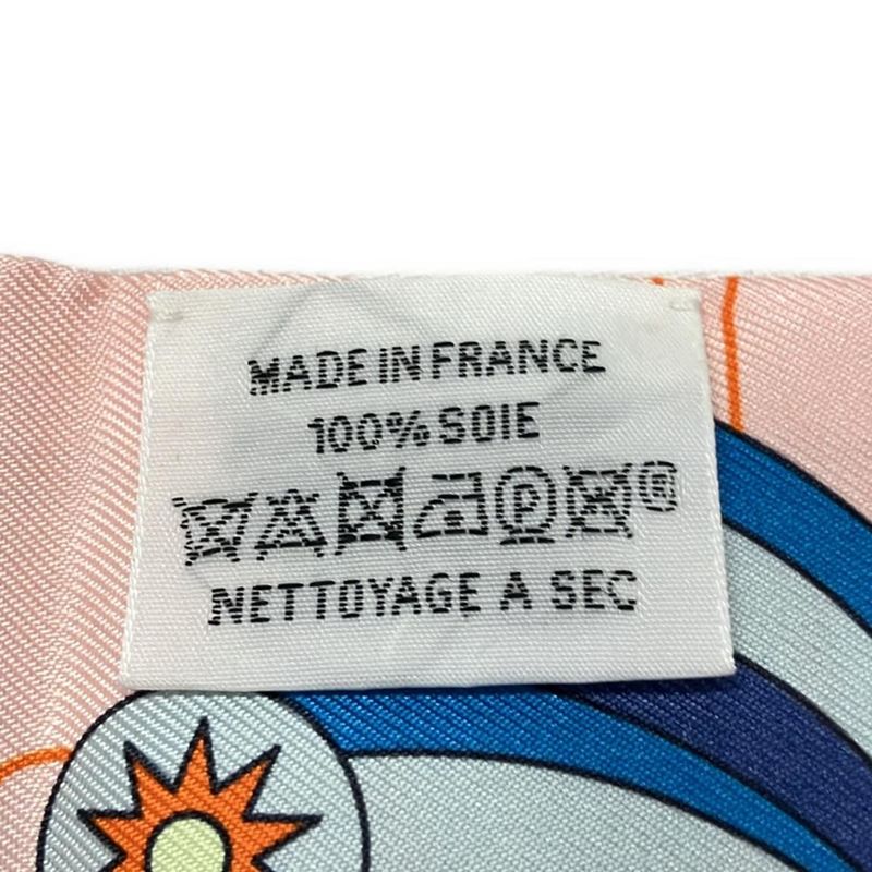 Hermes Scarf Twillie Light Pink×navy×multi Ribbon Scarf