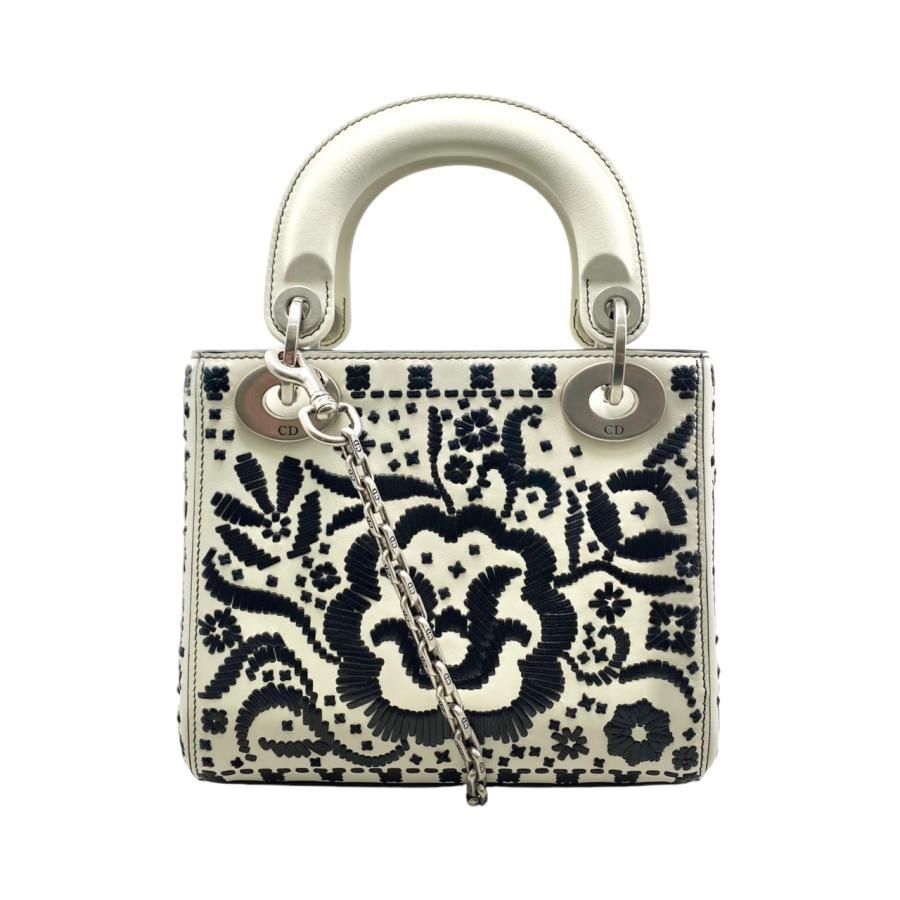 Christian Dior Handbag Shoulder Bag Lady Dior Mini Flower Floral Embroidery