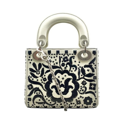 Christian Dior Handbag Shoulder Bag Lady Dior Mini Flower Floral Embroidery