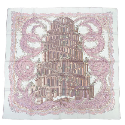 Hermes Carre 90 LES Rivieres DE Babel River Of Babel Pink Scarf 100% Silk