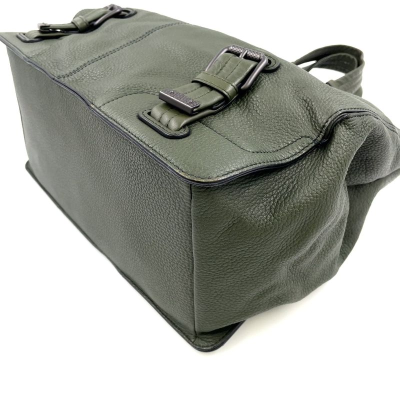 Bottega Veneta Tote Leather Khaki Green Handbag Black