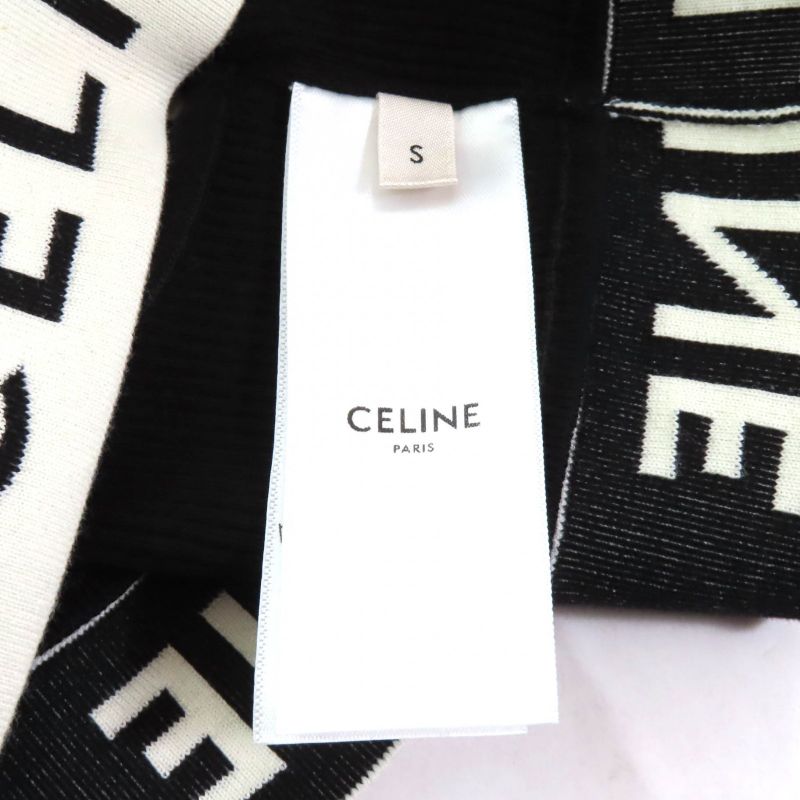 Celine 2a68l372n Athlete Bra / Mesh Logo Design Ascuff Tick Knit Black / Cream