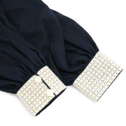 Hermes 12ss Cotton Stretch Maxi Dress Blue White 42