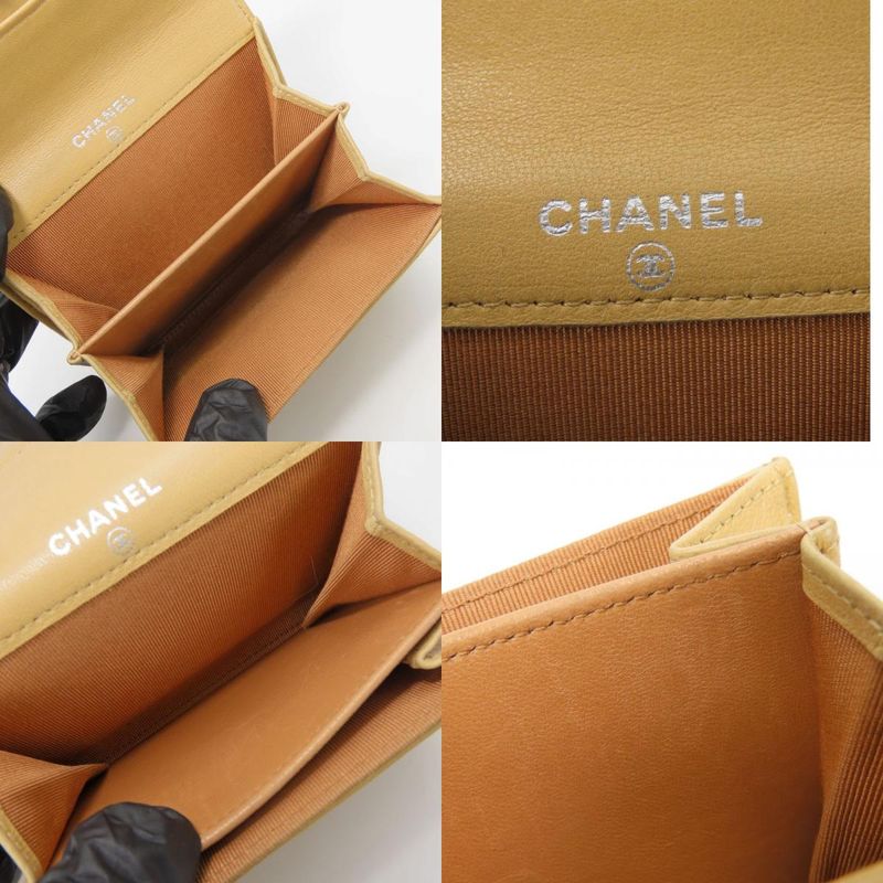 Chanel Coin Case Timeless Classic Lambskin Beige Silver Hardware 10 Hardware
