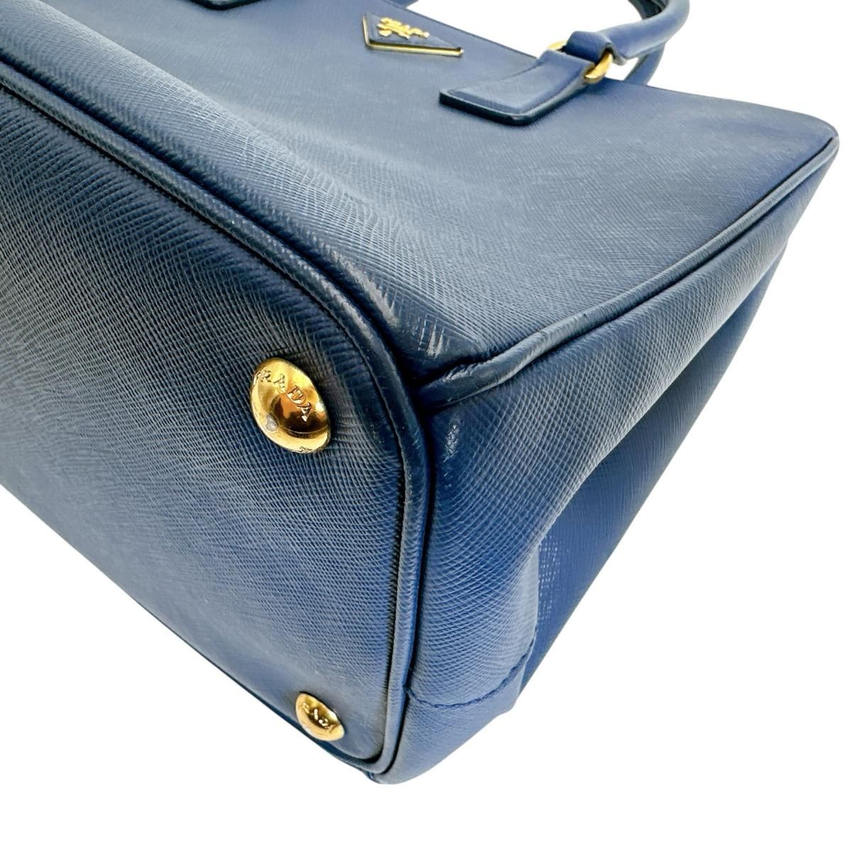 Prada 1 Ba786 Saffiano Shoulder Bag Galleria Handbag Blue
