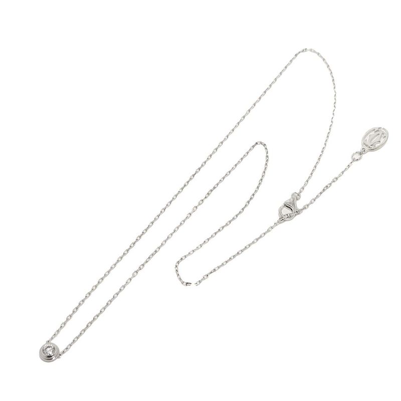 Cartier D'amour Diamond Necklace Large LM 41cm (1614in) 18K WG 750 Diamants