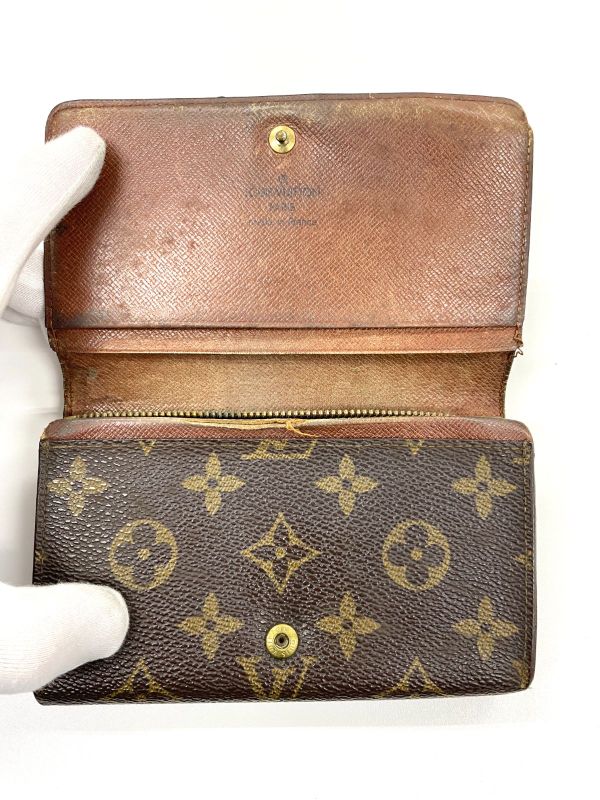 Louis Vuitton Monogram Porte Monet Vieux Trésor M61730 Foldable Wallet L-shape