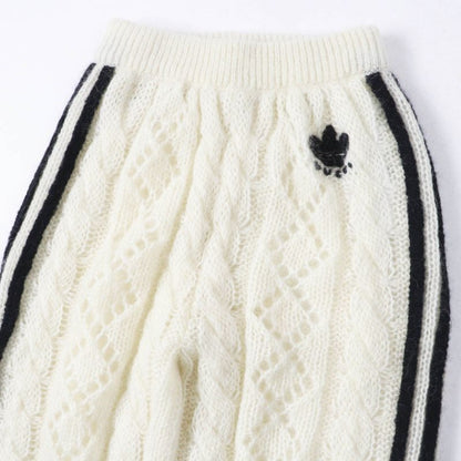 Gucci×adidas Gucci×adidas 721504 Mohair Trefoil Embroidery Knit Long Pants