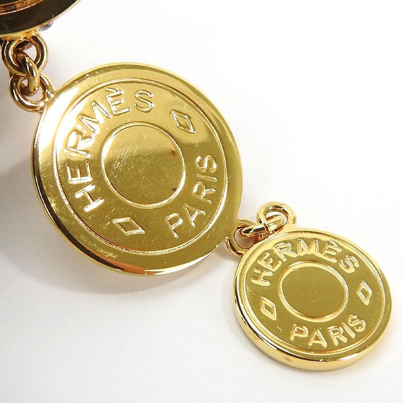 Hermes Earrings Serie 3strand Gold GP Plated Accessories Jewelry Small Accessori