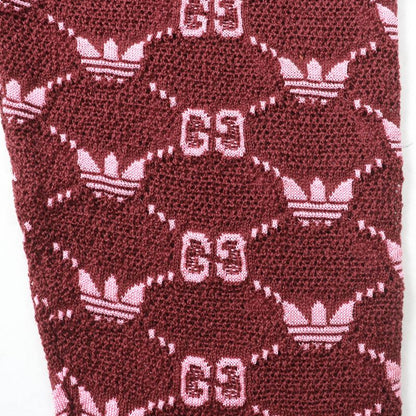 Gucci×adidas 693830 GG Trefoil Wool Jacquard Jogger Pants Bordeaux Pink S Made