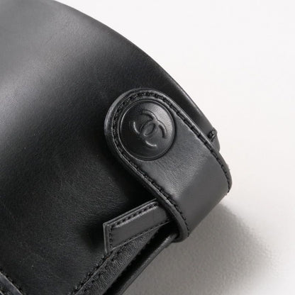 Chanel Boots Size 37 Matelasse Long Boots Shoes CC Logo Coco Mark Leather Black