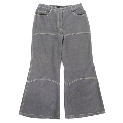 CHANEL Vintage 01P P17693 100% Cotton Coco Mark Rhinestone Coco Button Denim