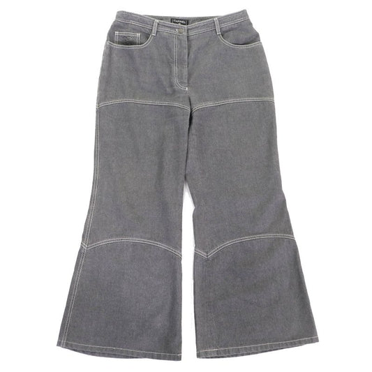 CHANEL Vintage 01P P17693 100% Cotton Coco Mark Rhinestone Coco Button Denim