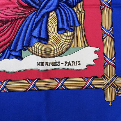 Hermes Scarf Carré 90 Red Blue Yellow Liberte