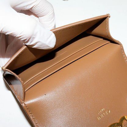 Celine Card Case Business Card Holder With Triomphe Flap Shiny Calfskin Bronze