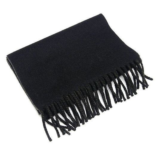 Hermes Fringe Scarf Evelyn Black Khaki Green Cashmere