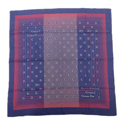 Christian DIOR Silk Scarf Navy And Red