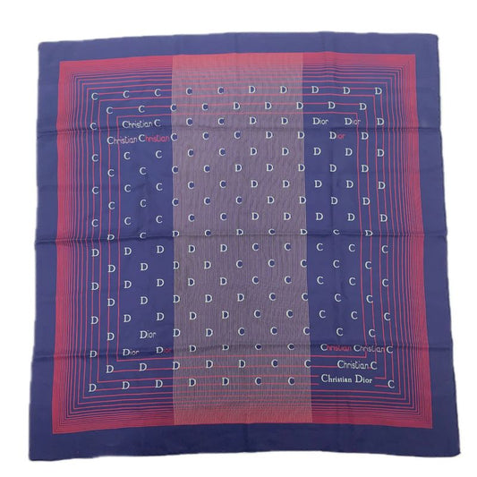 Christian DIOR Silk Scarf Navy And Red