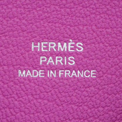Hermes Calvi Cade Case Rose Purple Chevre W Engraved Leather Accessory