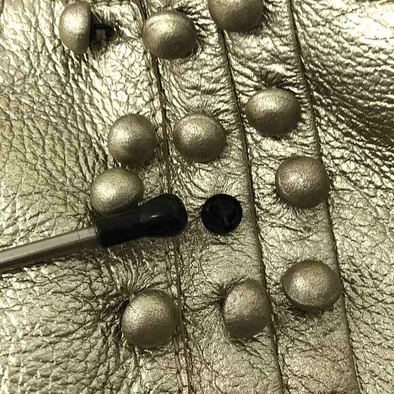 Loewe - Tucked Button Detail Leather Jacket - 36 - Silver - Women