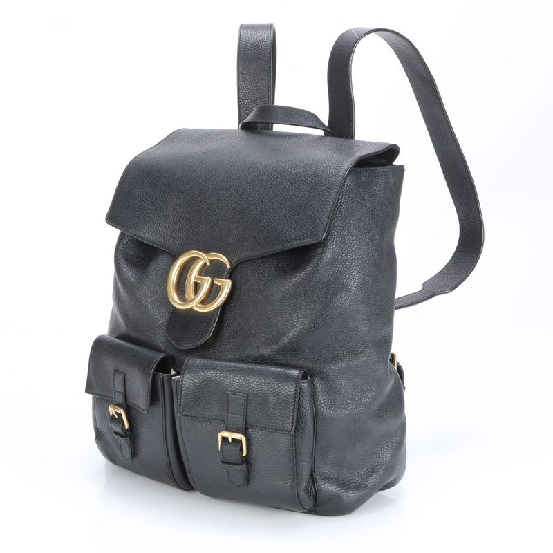 Gucci GG Marmont 429007 Leather Backpack Sac Backpack Shoulder Bag Genuine