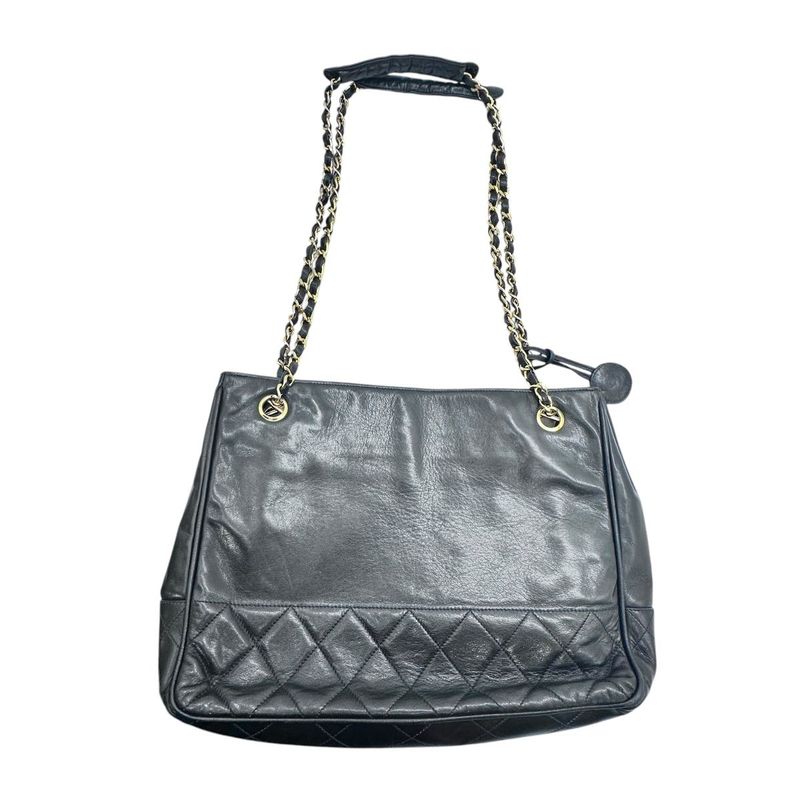 1877 Chanel Matelasse Chain Shoulder Bag Black Chain Bag Chanel