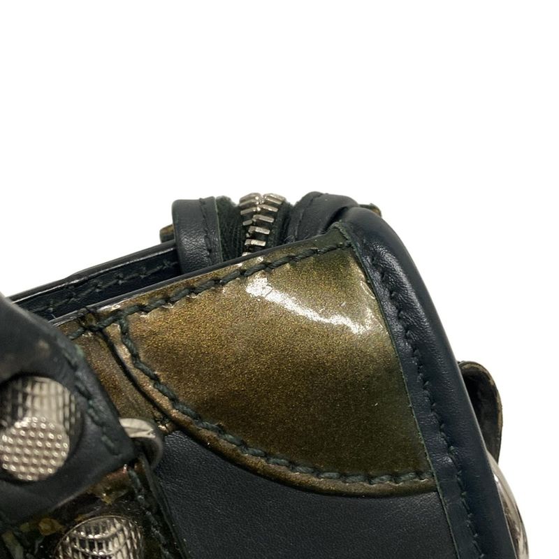 Balenciaga Handbag The Giant Mini City 309544 Blue Green Leather