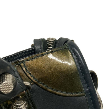 Balenciaga Handbag The Giant Mini City 309544 Blue Green Leather