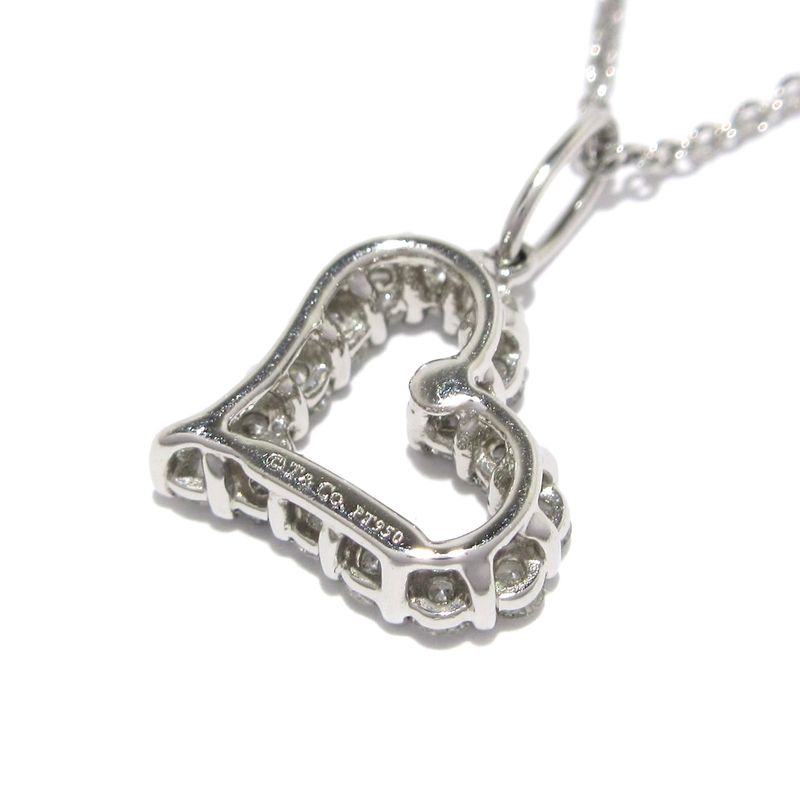 Tiffany & Co Necklace Sentimental Heart Pt950 X 16P Diamonds