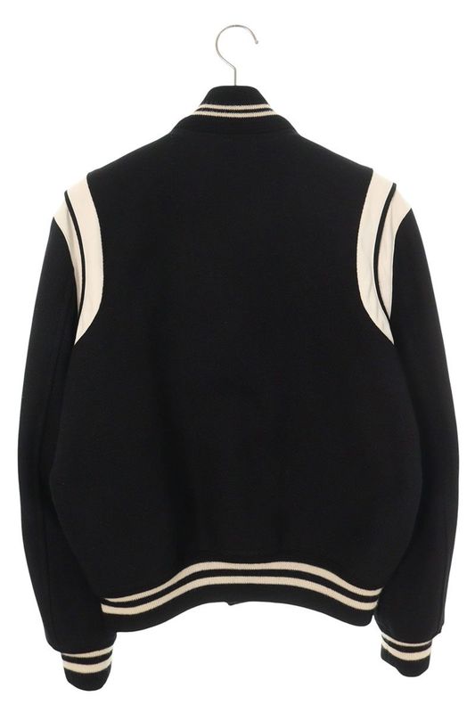 Saint Laurent Paris Teddy 35478 Y180w Leather Trim Stajan Blouson Men's 48