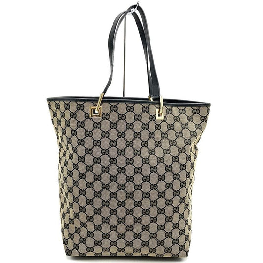 Gucci 002 1098 GG Canvas Tote Bag Brown GG Canvas Ladies Men Fashion Vintage