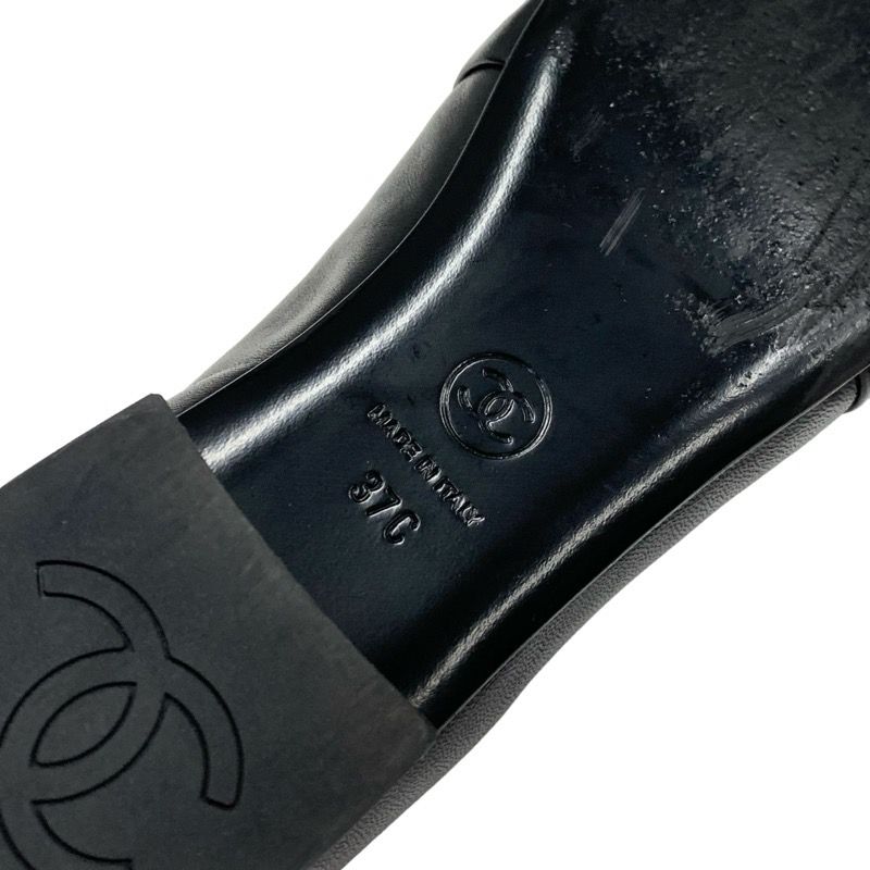 Chanel Loafers Leather Shoes Lambskin Black Gold Opera Shoes Flat Shoes Here