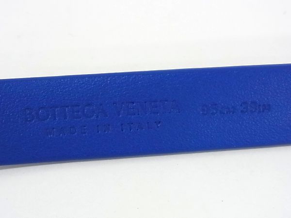 Bottega Veneta Leather Silver Hardware Belt Ladies Blue Fh7552