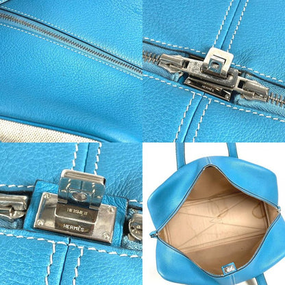 Hermes Boston Bag Victoria 43 Victoria 43 Toile Ash Blue Jean Blue