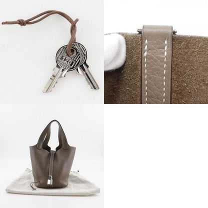 Hermes Picotin Lock 18 PM Taurillon Clemence Etoupe □L Ladies Handbag